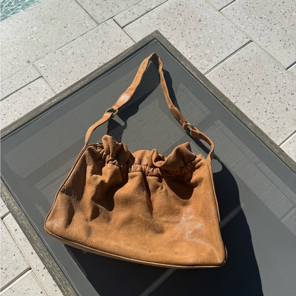 Vintage HOBO Tan Leather Shoulder Bag